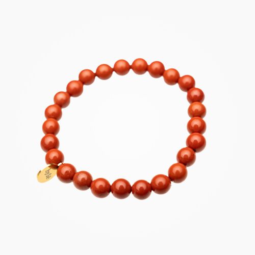 Armband aus rotem Jaspis mit Edelstahl Annhänger