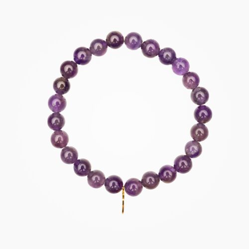 Armband aus Amethyst mit Edelstahl Anhänger