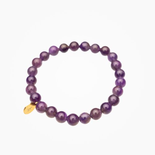 Armband aus Amethyst mit Edelstahl Anhänger