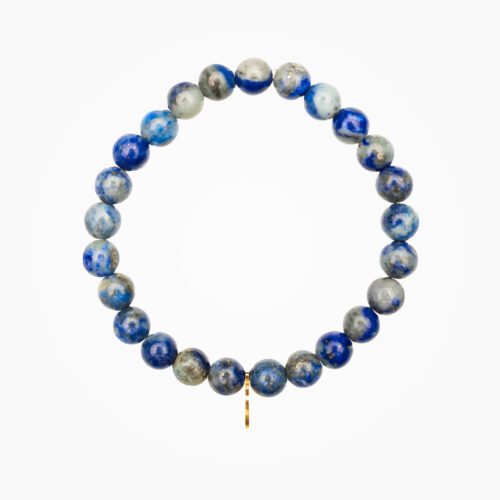 Armband aus Lapislazuli mit Edelstahl Anhänger