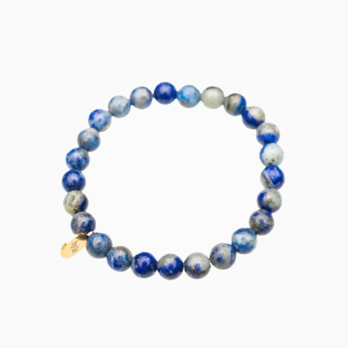 Armband aus Lapislazuli mit Edelstahl Anhänger